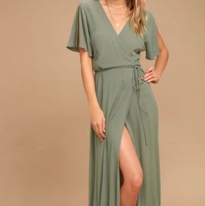 Olive wrap dress